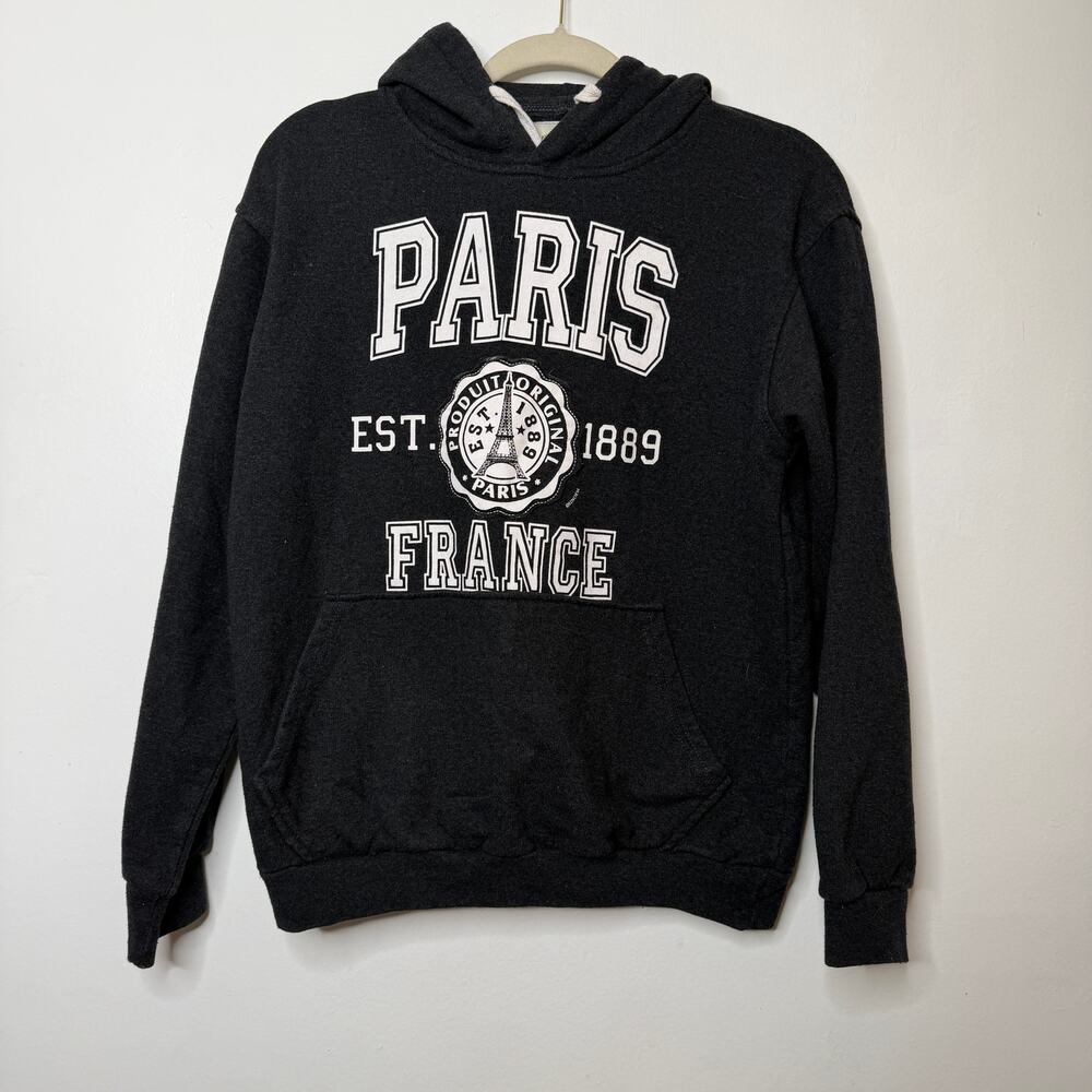 France Authentique Paris Est. 1889 Produit Original Black Hoodie Size S